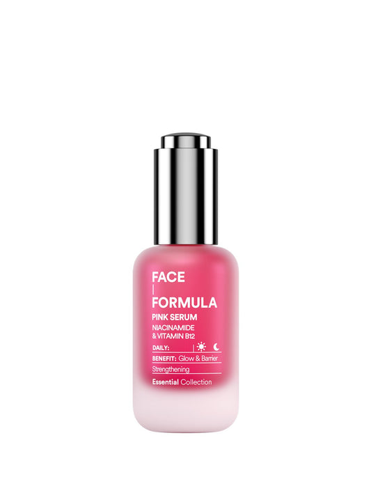 Nya pink serum i sin face formula förpackning